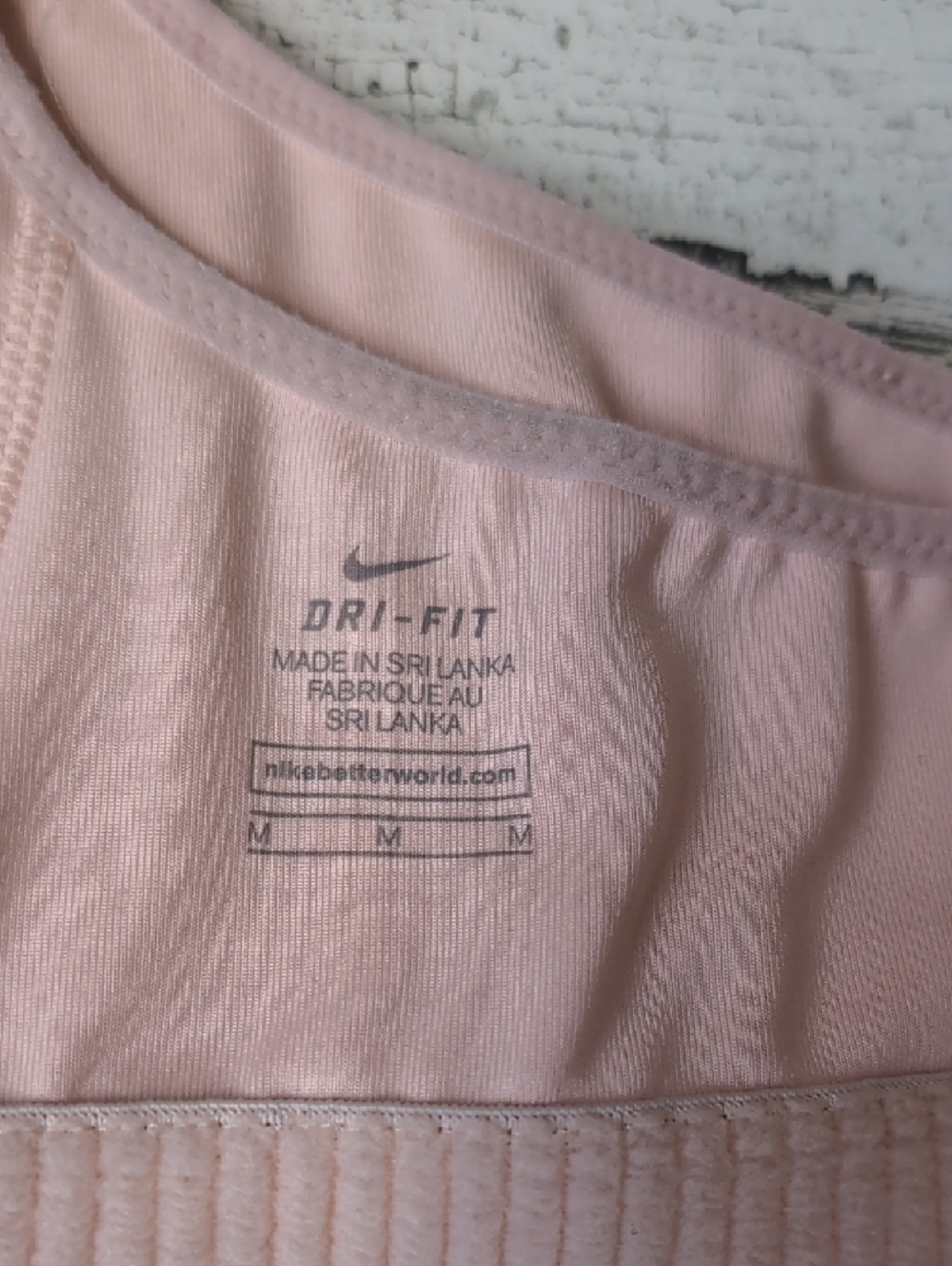 Nike Light Pink Racerback Training Sports Bra with Black Swoosh - Picture 2 of 2